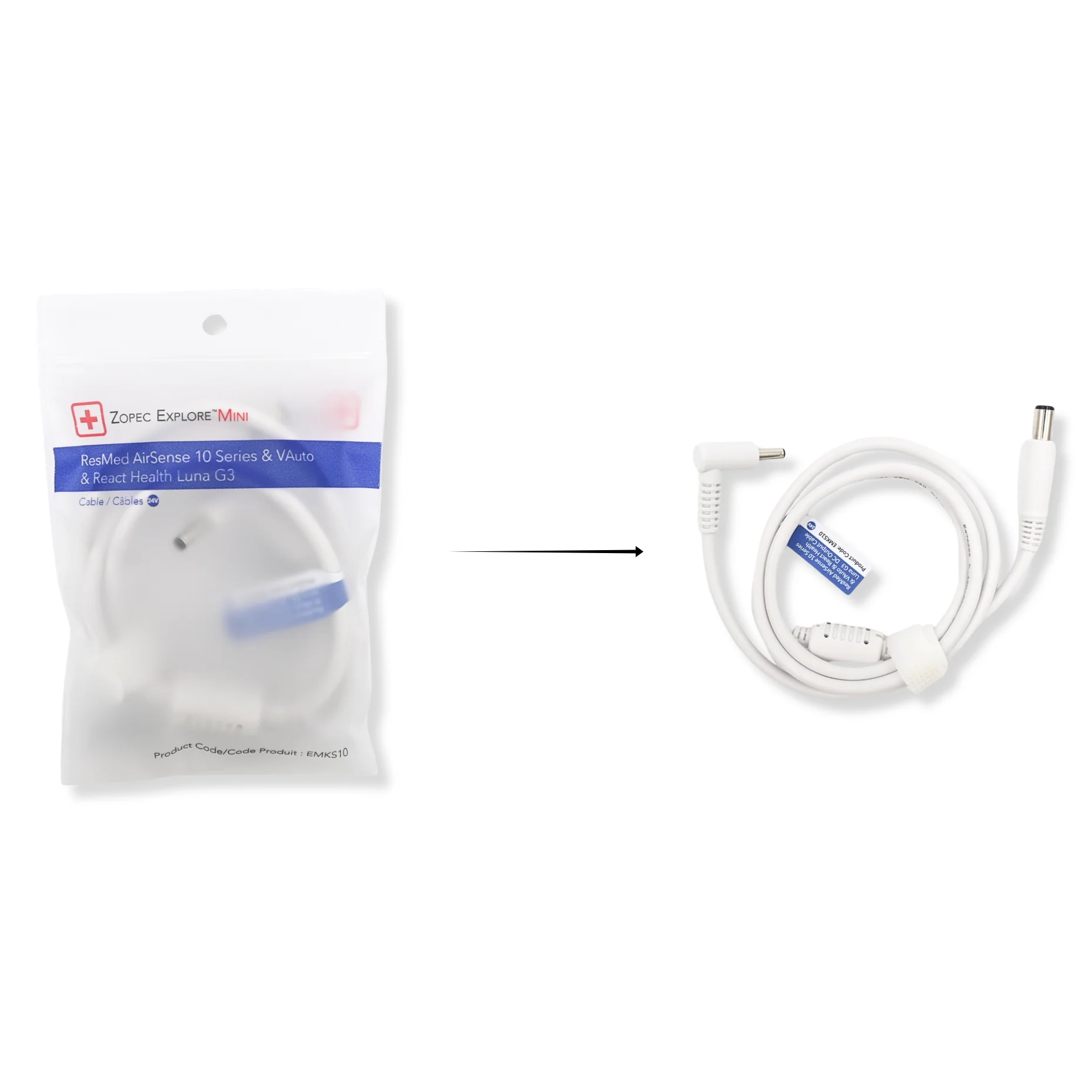 ResMed AirSense 10 Series & VAuto Cable for Zopec Explore Mini - Image 2